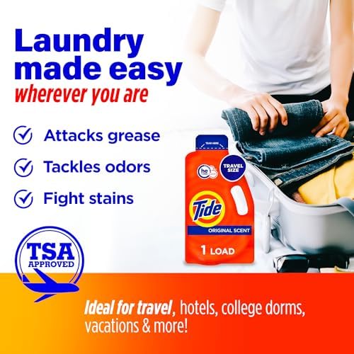 Paquete Esencial Tide para Cruceros - Incluye Detergente Líquido, Toallitas Quitamanchas, Bolígrafo Quitamanchas y Spray Desarrugante Downy - - imagen 6