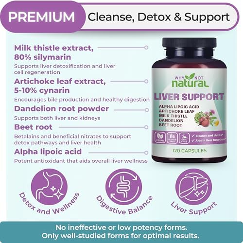 Suplemento Natural 5 en 1 para la Salud del Hígado Why Not con Apoyo de Cardo Mariano - 120 Cápsulas para Detox y Limpieza - imagen 2
