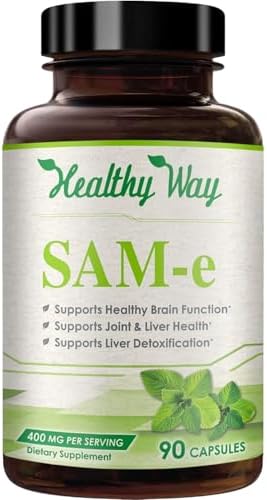 Cápsulas HealthyWayRx SAM-e 400mg - Suplemento de fácil absorción para apoyo cerebral, hepático y del estado de ánimo - Sin OGM, sin gluten y - imagen 1
