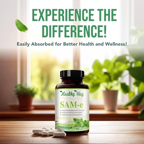 Cápsulas HealthyWayRx SAM-e 400mg - Suplemento de fácil absorción para apoyo cerebral, hepático y del estado de ánimo - Sin OGM, sin gluten y - imagen 6