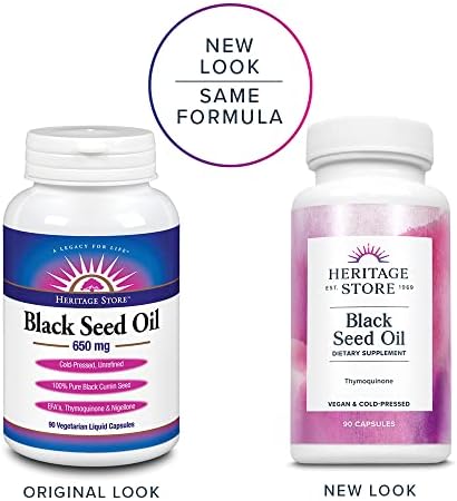 Cápsulas Líquidas de Aceite de Semilla Negra HERITAGE STORE 650mg, Suplemento de Nigella Sativa con Timoquinona, Omega 3 6 9, 90 cápsulas - imagen 2