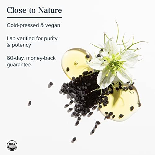 Cápsulas Líquidas de Aceite de Semilla Negra HERITAGE STORE 650mg, Suplemento de Nigella Sativa con Timoquinona, Omega 3 6 9, 90 cápsulas - imagen 4