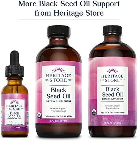 Cápsulas Líquidas de Aceite de Semilla Negra HERITAGE STORE 650mg, Suplemento de Nigella Sativa con Timoquinona, Omega 3 6 9, 90 cápsulas - imagen 5