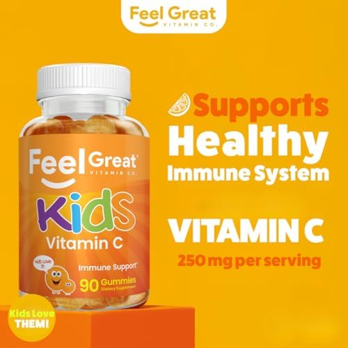Gomitas de Vitamina C para Niños | Defensa Inmunológica | Veganas, Sin Gluten | 250 mg por Porción | 90 Gomitas | Feel Great Vitamin Co. - imagen 2