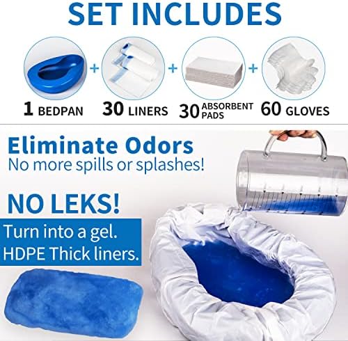 Juego de Orinales con 30 Almohadillas Súper Absorbentes y Forros Desechables, Orinales para Mujeres y Hombres Mayores, Cómodos y Resistentes de - imagen 2