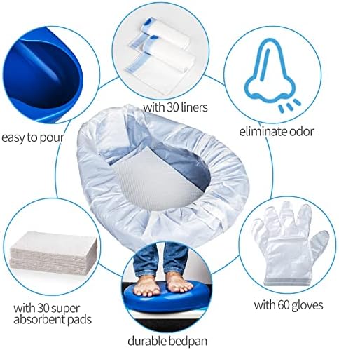 Juego de Orinales con 30 Almohadillas Súper Absorbentes y Forros Desechables, Orinales para Mujeres y Hombres Mayores, Cómodos y Resistentes de - imagen 3