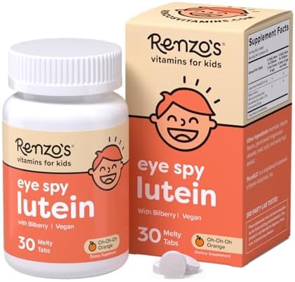 Vitaminas Renzo's Eye Spy con Luteína y Extracto de Arándano, Suplementos para Niños, 30 Tabletas Melty de Naranja Sin Azúcar - imagen 1