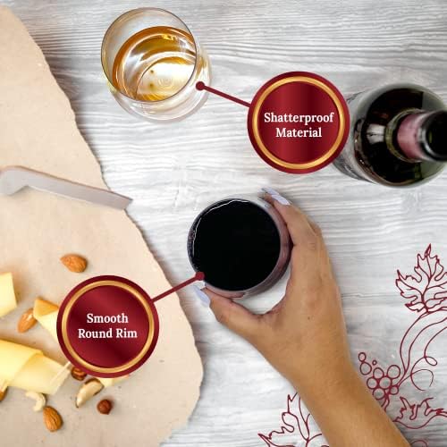 Vasos de Vino Desechables Reli. (Paquete de 20) 12 oz | Vasos de Plástico Sin Tallo para Fiestas | BPA-Free, Irrompibles, Transparentes para Cócteles - imagen 4