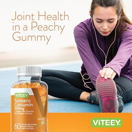 Gomitas Viteey de Cúrcuma con Cúrcuma Curcumina, Jengibre y Extracto de Pimienta Negra - Apoyo Inmunológico, Piel Saludable y Salud Articular - - imagen 6