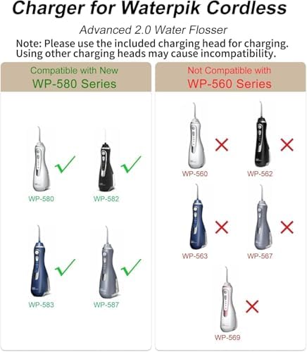 Cargador VHBW para irrigador bucal Waterpik WP-580, reemplazo para modelos WP-580, WP-582, WP-583 y WP-587 (no compatible con WP-560) - imagen 3