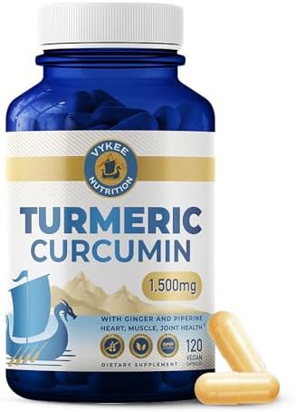 Cápsulas de Cúrcuma Curcumina Vykee Nutrition 2,000 mg con Jengibre y Piperina - Apoya Corazón, Músculos y Articulaciones - 95% Extracto de - imagen 1