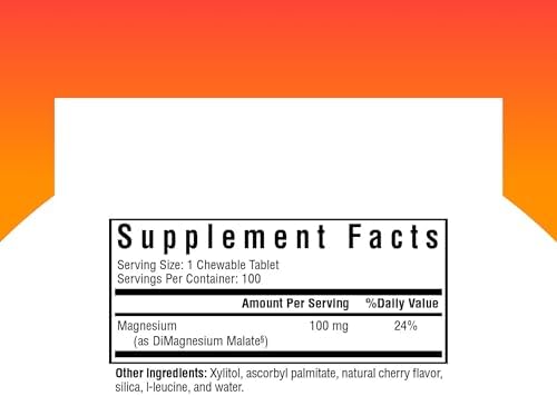 Magnesio Malato Masticable Seeking Health - Suplemento Mineral para Energía, Función Muscular y Nerviosa - 100 mg, 100 Tabletas Masticables - imagen 2