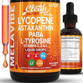 MelaVibe Gotas Internas para Bronceado Suplemento Astaxantina Licopeno PABA L-Tirosina Beta Caroteno Semilla de Uva Polipodio Leucotomos MSM Gotu - imagen 1