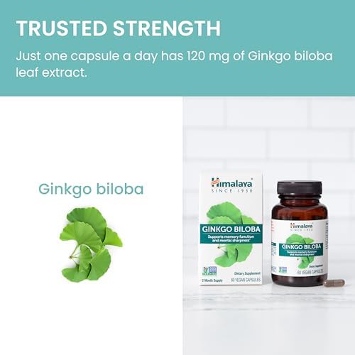 Himalaya Ginkgo Biloba, Suplemento Herbal para Memoria y Concentración, 120 mg, 60 Cápsulas, Vegano y Sin Gluten, Suministro para 60 Días - imagen 6