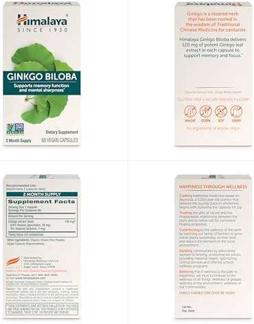 Himalaya Ginkgo Biloba, Suplemento Herbal para Memoria y Concentración, 120 mg, 60 Cápsulas, Vegano y Sin Gluten, Suministro para 60 Días - imagen 7