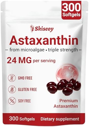 Astaxantina 24mg, Suplementos Antioxidantes Premium con Aceite MCT y Ashwagandha, Apoya Ojos, Piel, Inmunidad, Circulación Interna, Fuente de - imagen 1
