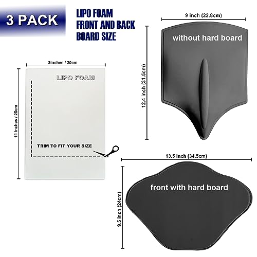 KUSMOO Paquete de 3 Tablas de Foam Lipo para Compresión Abdominal Post Cirugía de Liposucción y Moldeador Lumbar BBL - imagen 2
