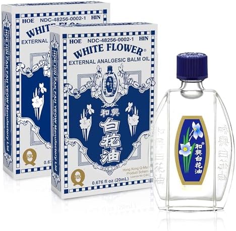 Bálsamo Analgésico Externo Aceite de Flor Blanca 20ml, Alivio del Dolor, Importación Auténtica de EE. UU. (Paquete de 2) - imagen 1