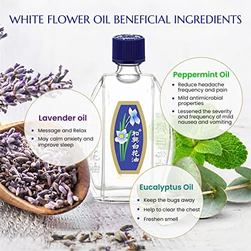 Bálsamo Analgésico Externo Aceite de Flor Blanca 20ml, Alivio del Dolor, Importación Auténtica de EE. UU. (Paquete de 2) - imagen 3
