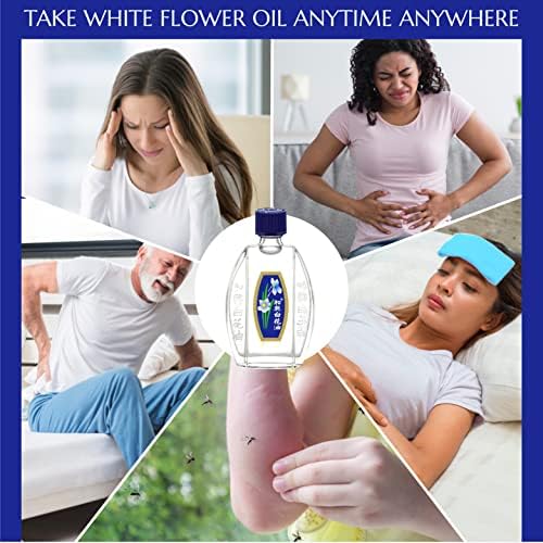 Bálsamo Analgésico Externo Aceite de Flor Blanca 20ml, Alivio del Dolor, Importación Auténtica de EE. UU. (Paquete de 2) - imagen 5