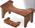 Banquillo de Baño Danfoxer de Madera de Acacia de 7 Pulgadas, Escalón Plegable Antideslizante para Adultos, Sin Necesidad de Ensamblaje - imagen 1