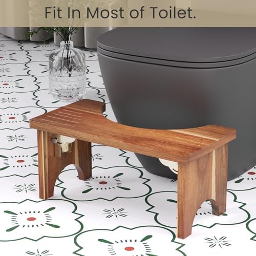 Banquillo de Baño Danfoxer de Madera de Acacia de 7 Pulgadas, Escalón Plegable Antideslizante para Adultos, Sin Necesidad de Ensamblaje - imagen 7