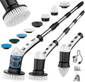 Limpiador Eléctrico de Espinillas con 3 Velocidades, Mango Extensible Ajustable, 8 Cabezas de Cepillo, Cepillo Inalámbrico para Baño, Azulejos y - imagen 1