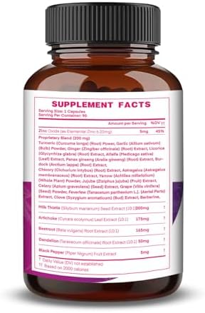 Suplemento Todo en Uno de Cardo Mariano, NAC, Betabel, Alcachofa y Raíz de Diente de León - Apoyo para el Hígado, Detox y Reparación, Antioxidante, - imagen 2