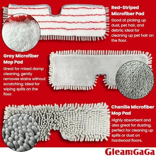 Mopa de Microfibra para Limpieza de Pisos, Mopa Plana con 4 Almohadillas Lavables, Mopa Doble Cara para Uso Húmedo y Seco, Mango Extensible de 62” - imagen 3