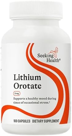 Seeking Health Lithium Orotate - Suplemento Mineral para la Salud Cerebral y Memoria - Fórmula Sin OGM y Sin Gluten - 5 mg, 100 Cápsulas - imagen 1