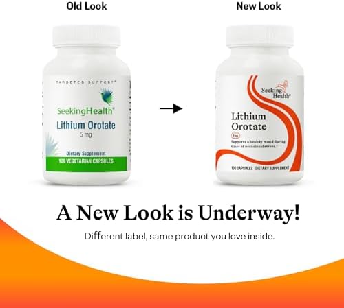 Seeking Health Lithium Orotate - Suplemento Mineral para la Salud Cerebral y Memoria - Fórmula Sin OGM y Sin Gluten - 5 mg, 100 Cápsulas - imagen 7
