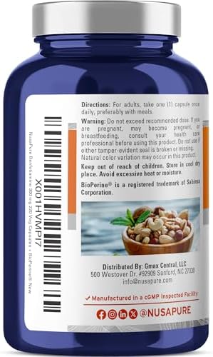 NusaPure Benfotiamina 300mg en Cápsulas Veganas 220 Contenido (No GMO, Vegano) con Bioperina - imagen 3