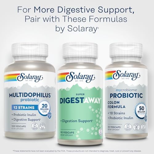 SOLARAY Super Digestaway Enzimas Digestivas - Pancreatina, Papaina, Jengibre, Pepsina, Betaína HCl, Aloe Vera y Más - Apoyo a la Digestión y - imagen 6