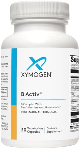 XYMOGEN Complejo de Vitaminas B - Vitaminas B Activadas con Benfotiamina y Quatrefolic - Apoyo para Adrenales, Inmunidad y Sistema Nervioso - 30 - imagen 1