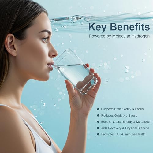 Tabletas de Agua Hidrogenada con Magnesio – 8 PPM H2 para Agua Potable – Fórmula Antioxidante para Energía, Recuperación y Soporte Cognitivo – 60 - imagen 3