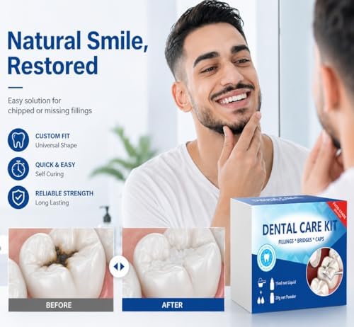 Kit de Reparación Dental con Cemento de Óxido de Zinc y Eugenol, Reemplazo Temporal de Dientes, 2 Piezas para Dientes Rotos y Puentes - imagen 4