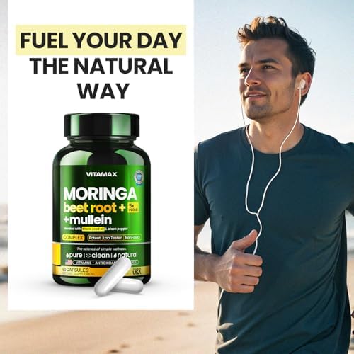 Cápsulas de Moringa, Raíz de Betabel y Hoja de Malva - Suplemento Energético, para la Piel e Inmunidad - Rico en Antioxidantes y Vitaminas - 60ct - imagen 7