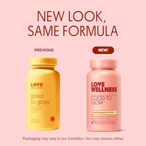Love Wellness Good to Glow | Suplemento de colágeno con biotina, vitamina C, E, ashwagandha y zinc | Piel suave, radiante y clara | 60 cápsulas - imagen 2