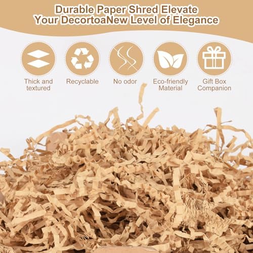Relleno de Papel Arrugado Marrón de 4.4 lb – Papel Desmenuzado para Cestas de Regalo, Ideal para Rellenar en Pascua, Navidad y Cumpleaños - imagen 2