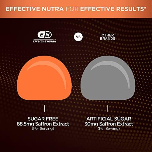 Gomitas de Saffrón Effective Nutra para Adultos 88.5mg - Apoyo al Ánimo y Alivio del Estrés con GABA y Flor de Pasión - Fórmula 5 en 1 - Sin Azúcar, - imagen 8