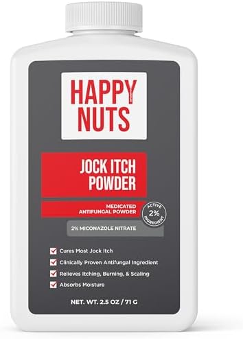 HAPPY NUTS Tratamiento Antifúngico en Polvo para Picazón - 2% Nitrato de Miconazol - Elegible para FSA y HSA - Alivia Picazón y Ardor - imagen 1