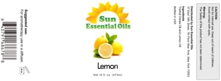 Aceites Esenciales Sun - Aceite Esencial de Limón 16 oz para Limpieza, Difusor, Humidificador y Aromaterapia, Fragancia de Limón para Velas Caseras - imagen 2