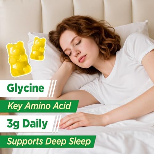 Suplementos de Glycine GREABBY, Gominolas de Glycine 3g, Alanina 1000 mg para Sueño Muscular, L Teanina, GABA, Vitamina B6, Alta Absorción, Sin - imagen 3