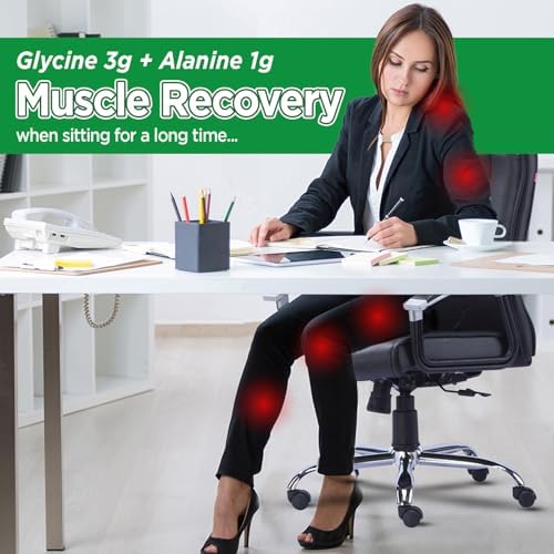 Suplementos de Glycine GREABBY, Gominolas de Glycine 3g, Alanina 1000 mg para Sueño Muscular, L Teanina, GABA, Vitamina B6, Alta Absorción, Sin - imagen 4