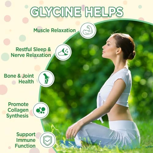 Suplementos de Glycine GREABBY, Gominolas de Glycine 3g, Alanina 1000 mg para Sueño Muscular, L Teanina, GABA, Vitamina B6, Alta Absorción, Sin - imagen 6