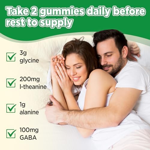 Suplementos de Glycine GREABBY, Gominolas de Glycine 3g, Alanina 1000 mg para Sueño Muscular, L Teanina, GABA, Vitamina B6, Alta Absorción, Sin - imagen 7