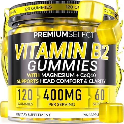 Gomitas de Vitamina B2 Riboflavina 400mg – 120 gomitas con Magnesio, CoQ10 y Vitamina B2 para adultos – Sin azúcar, apoya energía y sistema nervioso - imagen 1