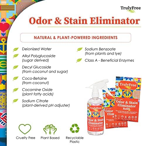Eliminador de Olores y Manchas Multiusos Truly Free, Eliminador de Olores para Mascotas, Desmanchador para Alfombras, Sofás y Más, Incluye 1 Botella - imagen 7