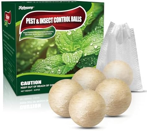 Kufonsung Paquete de 12 Bolas Repelentes de Plagas e Insectos - Repelente de Ratones para Interior y Exterior - Bolas de Menta para Cucarachas, - imagen 1