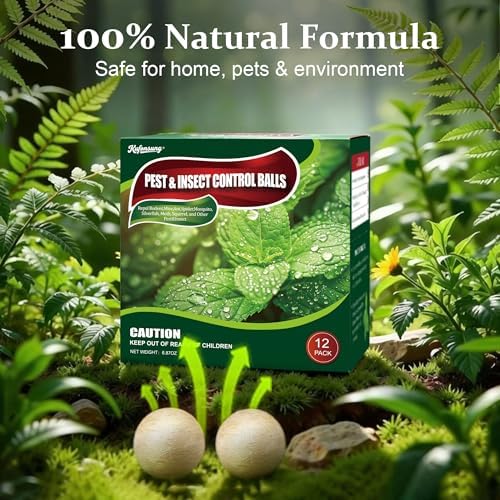Kufonsung Paquete de 12 Bolas Repelentes de Plagas e Insectos - Repelente de Ratones para Interior y Exterior - Bolas de Menta para Cucarachas, - imagen 5